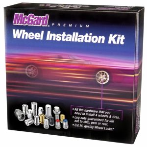 McGard 6 Lug Hex Install Kit w/Locks (Cone Seat Nut) M12X1.5 / 13/16 Hex / 1.5in. Length - Black