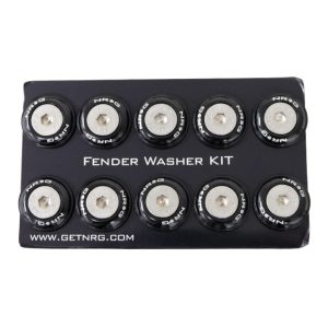 NRG Fender Washer Kit w/Rivets For Plastic (Black) - Set of 10