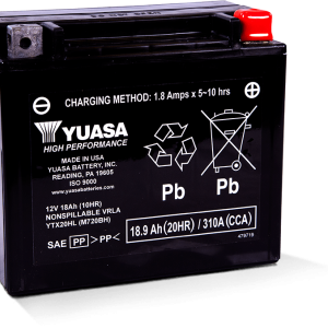 Yuasa YTX20HL Maintenance Free AGM 12-Volt Battery