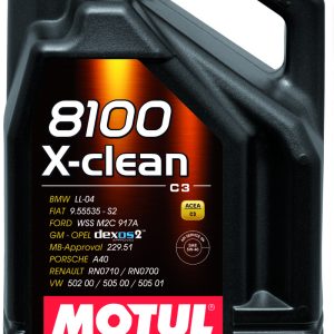 Motul 5L Synthetic Engine Oil 8100 5W40 X-CLEAN C3 -505 01-502 00-505 00-LL04