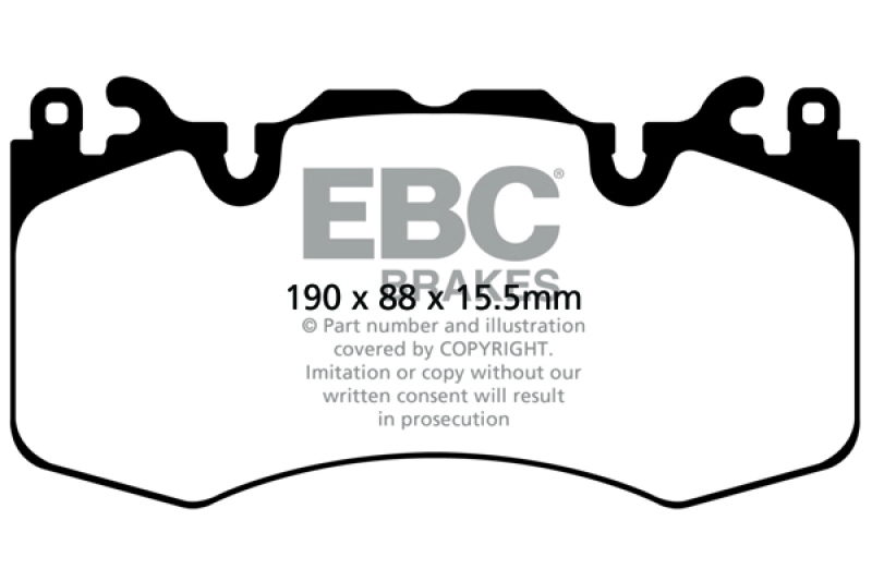 EBC 13+ Land Rover Range Rover 3.0 Supercharged Yellowstuff Front Brake Pads - Image 3