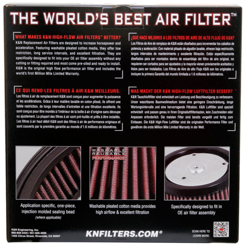 K&N 10-12 Harley-Davidson FLHXSE/FLSTSE / 11-12 FLHTCUSE / 11 FLTRUSE Replacement Air Filter - Image 10