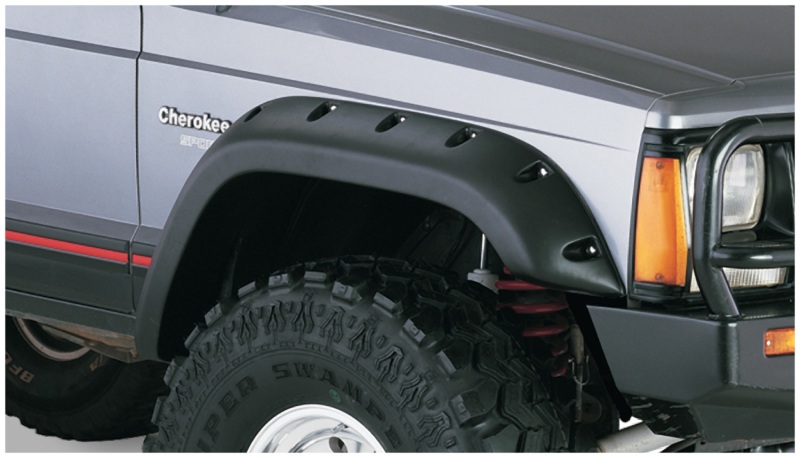 Bushwacker 84-01 Jeep Cherokee Cutout Style Flares 4pc Fits 4-Door Sport Utility Only - Black - Image 3