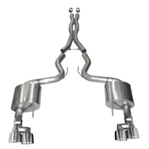 Corsa 2018-2023 Ford Mustang V8 5.0L 3in Cat-Back Dual Rear Exit w/ 4in Polished Pro-Series Tips