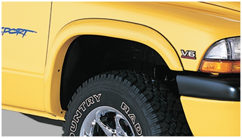 Bushwacker 97-04 Dodge Dakota Fleetside Extend-A-Fender Style Flares 4pc - Black - Image 6