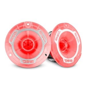 DS18 3.8in Super Bullet Tweeter 120 Watts RMS 1in Aluminum Vc 4 ohm RGB LED Lights- Pair