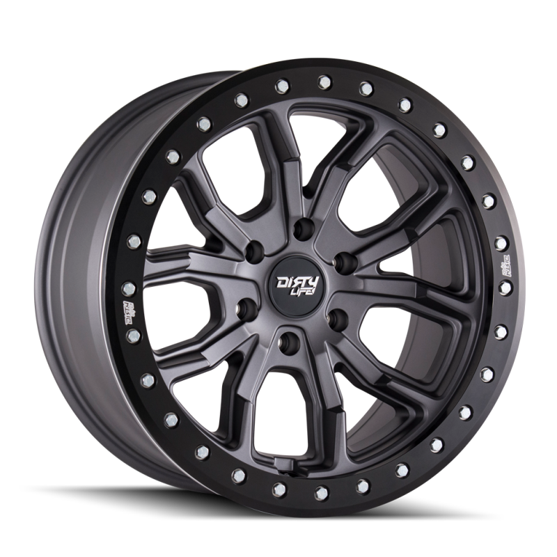 Dirty Life 9303 DT-1 17x9/5x127 BP/-12mm Offset/78.1mm Hub Matte Gunmetal Wheel - Simulated Rashring - Image 3