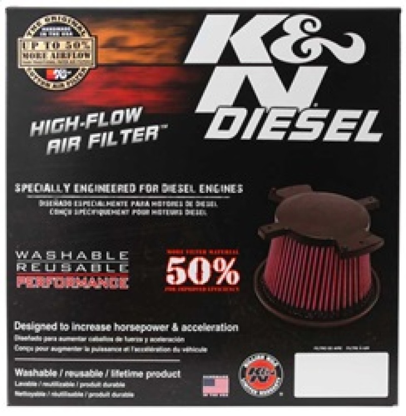 K&N 06 Chevrolet Duramax 6.6L-V8 DSL Drop In Air Filter - Image 7