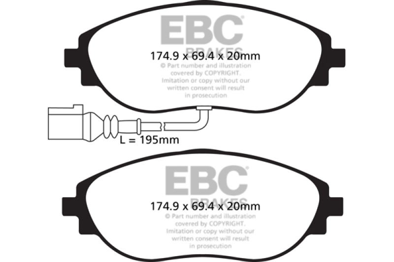 EBC 2015+ Volkswagen GTI/Golf R (Mk7) Bluestuff Front Brake Pads - Image 3