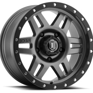 ICON Six Speed 17x8.5 5x150 25mm Offset 5.75in BS 116.5mm Bore Gun Metal Wheel