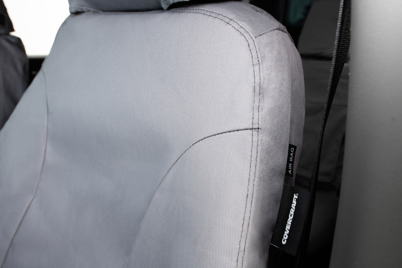 Covercraft 19-24 Chevrolet Silverado Polycotton Front Row Seat Covers - Grey - Image 7