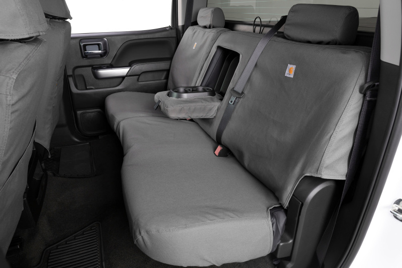 Covercraft 19-24 Chevrolet Silverado Carhartt SeatSaver Custom Front Row Seat Covers - Gravel - Image 10