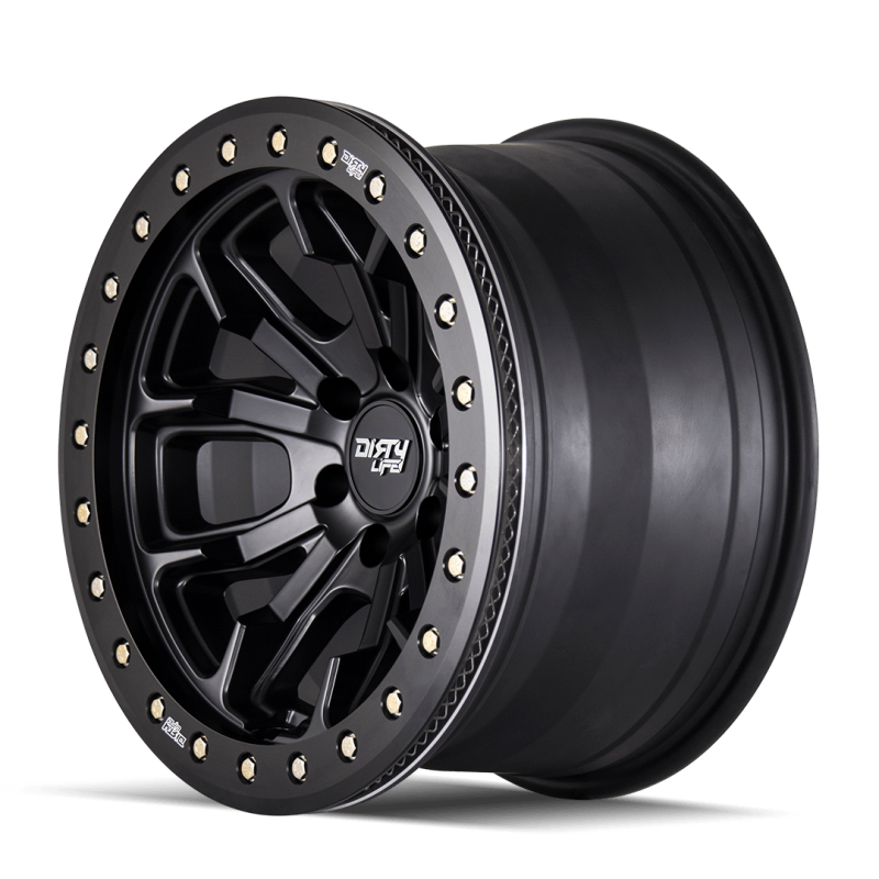 Dirty Life 9303 DT-1 17x9 / 5x127 BP / -12mm Offset / 78.1mm Hub Matte Black Wheel - Beadlock - Image 3