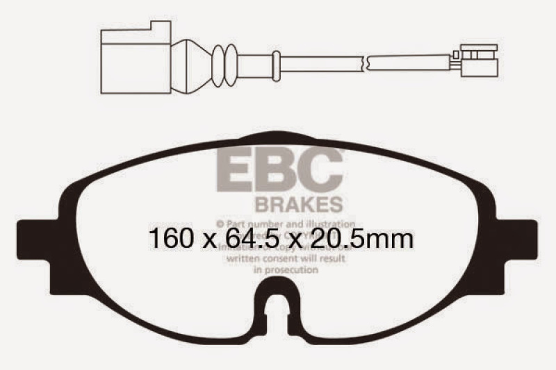EBC 14+ Audi A3 1.8 Turbo Greenstuff Front Brake Pads - Image 6