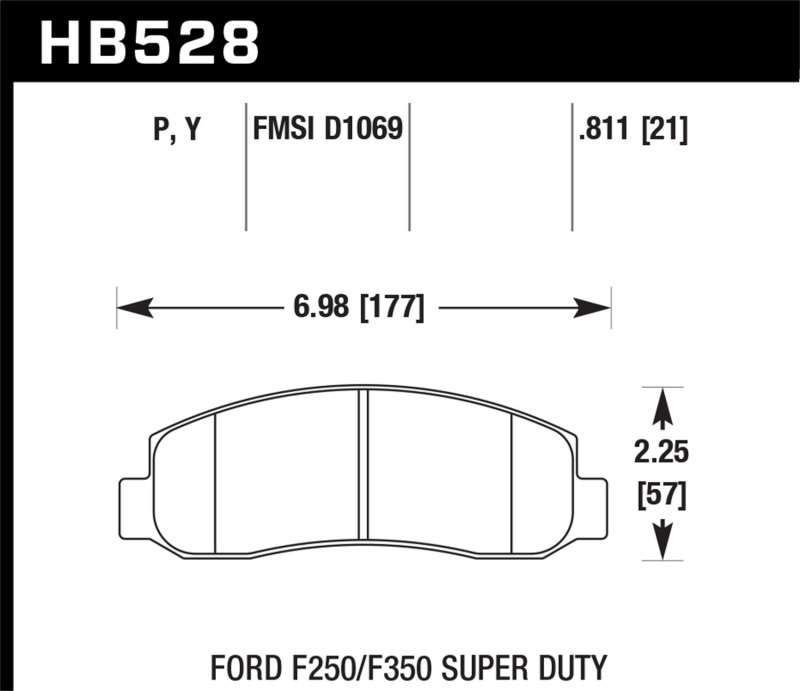 Hawk 05-11 Ford F250/F350 / 2011 Ford F550 Super Duty Street Front Brake Pads - Image 3