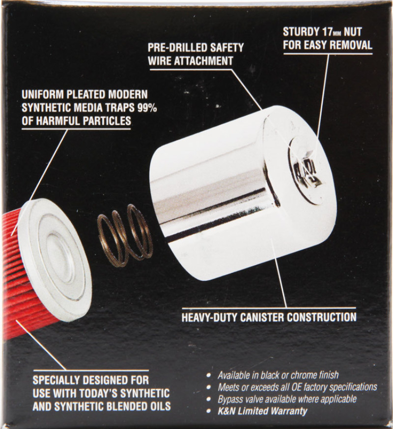 K&N Suzuki / Arctic Cat / Cagiva / Kawasaki / Kymco / Aprilia 2.813in OD x 3.031in H Oil Filter - Image 8