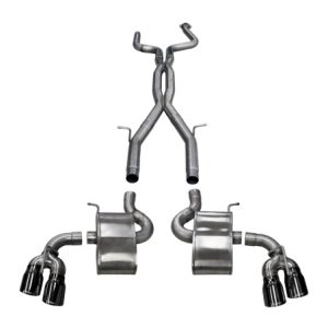 Corsa 2016-24 Chevy Camaro SS 6.2L Xtreme+ 2.75in Cat-Back Dual Rear Exit w/ Twin 4in Black PVD Tips
