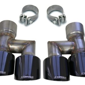 Corsa 2018-2023 Ford Mustang Eco 2.3L Twin 4in Black PVD Pro-Series Tip Kit (Clamps Included)