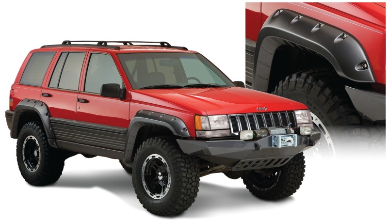 Bushwacker 93-98 Jeep Grand Cherokee Cutout Style Flares 4pc - Black - Image 2