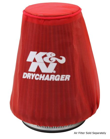 K&N Red Drycharger 5.25in x 3in Round Tapered Air Filter Wrap - Image 7