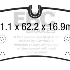EBC 14+ Porsche Macan (Cast Iron Rotors only) 3.6 Twin Turbo Yellowstuff Rear Brake Pads