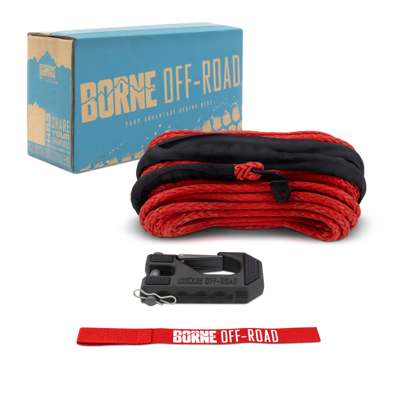 Borne Off-Road Winch Hook - 3/8in Rope - Hand Strap - Red - Image 2