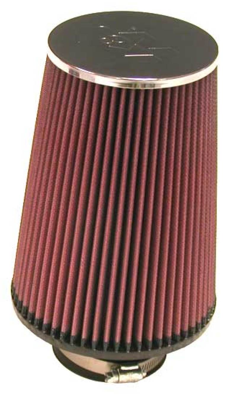 K&N Universal Chrome Round Tapered Air Filter 3in FlangeID / 6in Base OD / 4.5in Top OD / 8in Height - Image 2