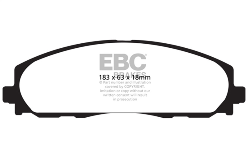 EBC 2016+ Chrysler Pacifica (Ru) 3.6L Extra Duty Front Brake Pads - Image 9