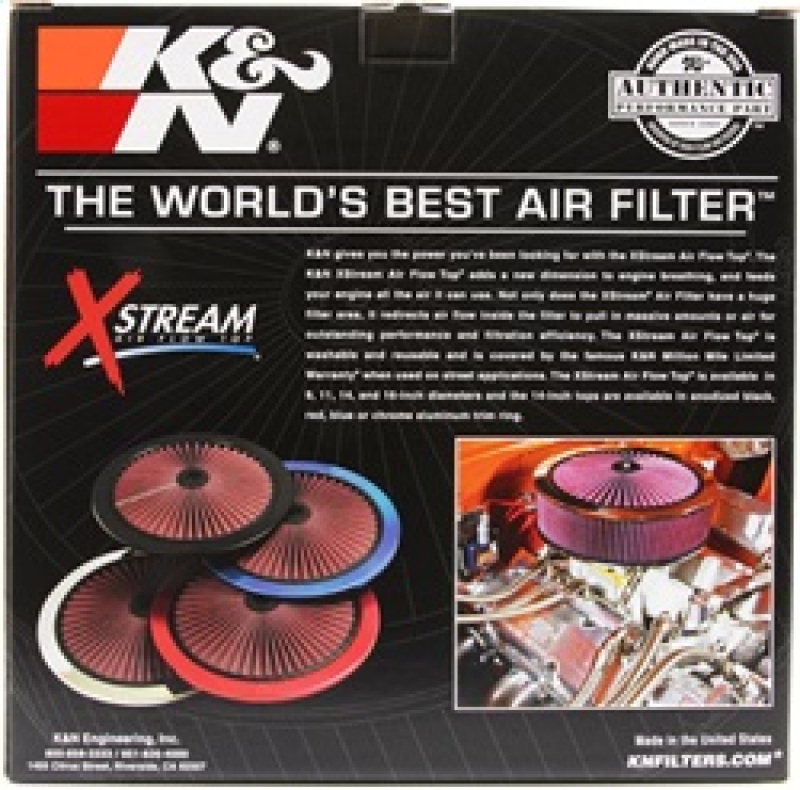 K&N X-Stream Top Filter X-Stream 14 inch OD Black - Image 8
