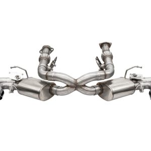 Corsa 20-25 Corvette C8 3in Valved Cat-Back 4.5in Pol Quad Tips Fits Factory Perf Exhaust DeletesAFM