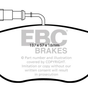 EBC 12+ Fiat 500 1.4 Turbo Abarth Yellowstuff Front Brake Pads