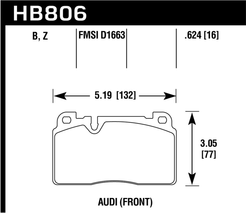 Hawk 16-17 Audi A6 Performance Ceramic Street Front Brake Pads - Image 7