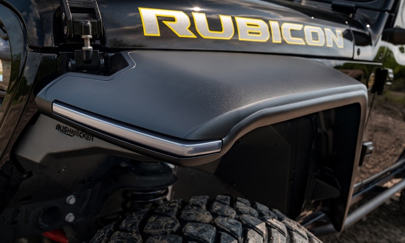 Bushwacker 18-21 Jeep Wrangler JL (2-Door & 4-Door) Flat Style Flares 4pc - Black - Image 3