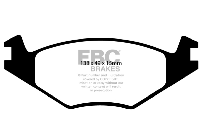 EBC 86-93 Volkswagen Cabriolet 1.8 Redstuff Front Brake Pads - Image 5
