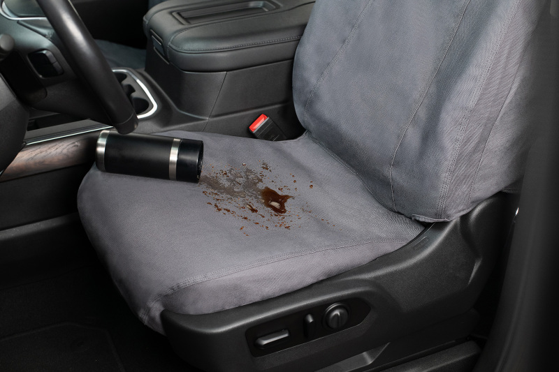 Covercraft 19-24 Chevrolet Silverado Carhartt SeatSaver Custom Front Row Seat Covers - Gravel - Image 9