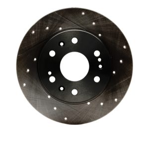 DFC 05-20 Cadillac Escalade EXT Front Right Drilled & Slotted Black Brake Rotor