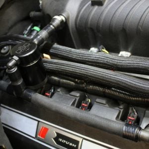 J&L 11-17 Ford Mustang GT (w/Roush/VMP S/C) Passenger Side Oil Separator 3.0 - Black Anodized