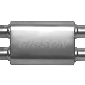 Gibson MWA Superflow Dual/Dual Oval Muffler - 4x9x14in/3in Inlet/3in Outlet - Stainless