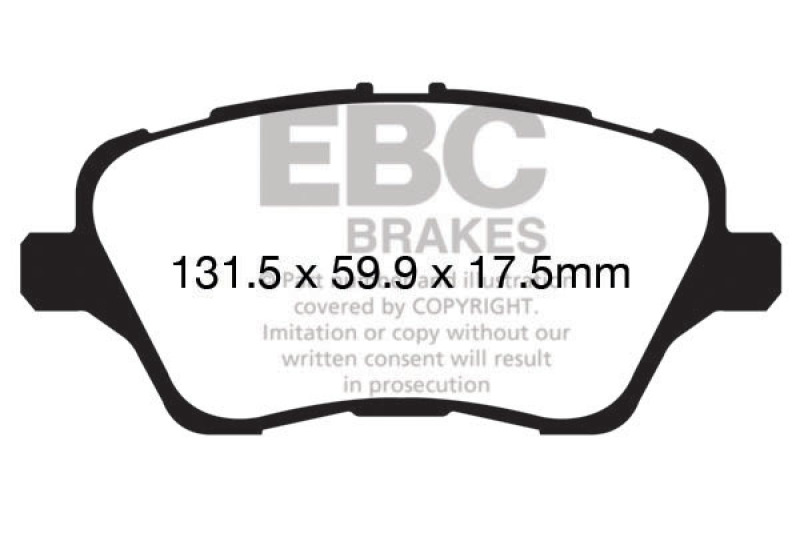 EBC 2017+ Ford Fiesta (MK7) Bluestuff Front Brake Pads - Image 2