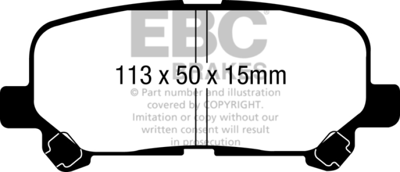 EBC 07-13 Acura MDX 3.7 Greenstuff Rear Brake Pads (For 12.6in. Rotors) - Image 4