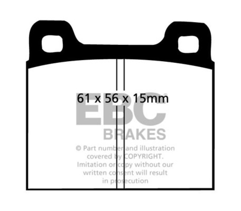 EBC 64-69 Porsche 911 2.0 (M Caliper) (Solid front rotor) Yellowstuff Front Brake Pads - Image 5