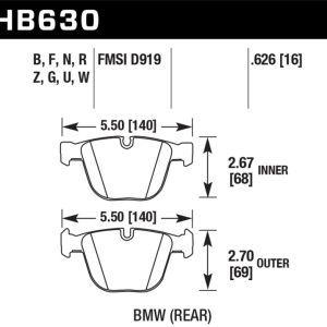 Hawk 06-10 BMW M5/M6 DTC-60 Rear Brake Pads