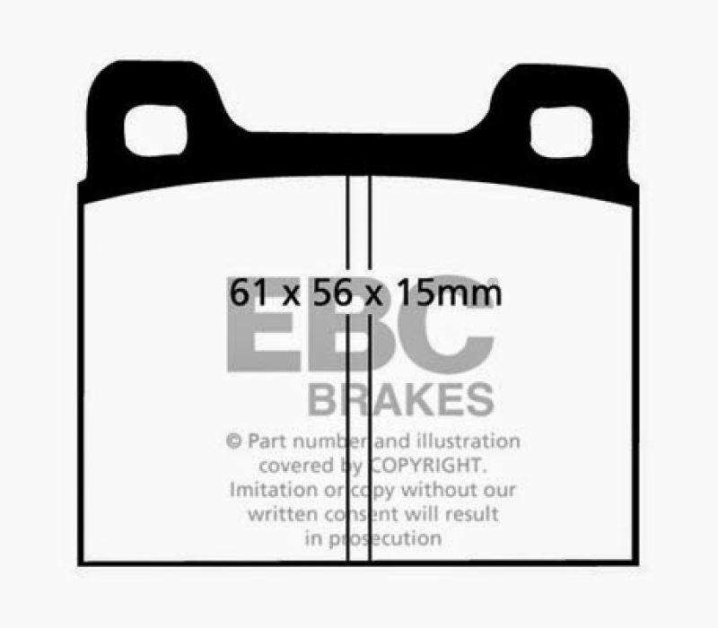 EBC 64-69 Porsche 911 2.0 (M Caliper) (Solid front rotor) Yellowstuff Front Brake Pads - Image 6