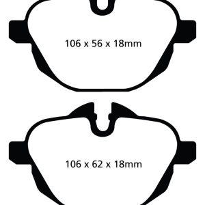 EBC 11+ BMW X3 2.0 Turbo (F25) Greenstuff Rear Brake Pads