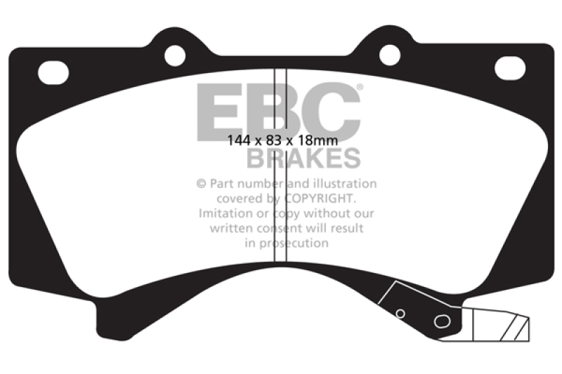 EBC 08+ Lexus LX570 5.7 Greenstuff Front Brake Pads - Image 5