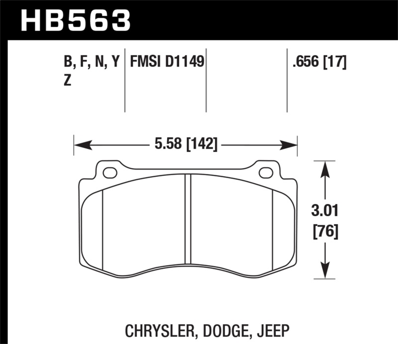 Hawk 06-07 Dodge Magnum SRT8 / 06-09 Challenger SRT8 / 05-07/09 Chrysler 300 C SRT8 HP Plus Street F - Image 3