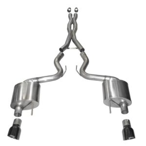 Corsa 2015-2017 Ford Mustang GT Fastback 5.0 3in Xtreme Cat Back Exhaust w/ Dual Black 4.5in Tips