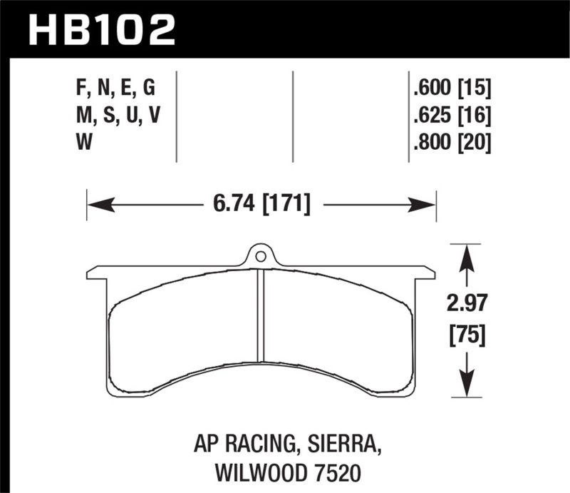 Hawk AP Racing 6 / Wilwood DTC-30 Brake Pads - Image 5