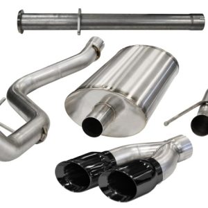Corsa 2011-2014 Ford F-150 Raptor 6.2L V8 133in Wheelbase Black Xtreme Cat-Back Exhaust