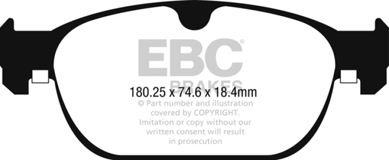 EBC 16-17 Volvo XC90 Yellowstuff Front Brake Pads - Image 4